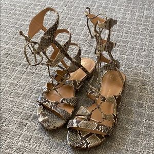 Vince Camuto Snake Print Gladiator